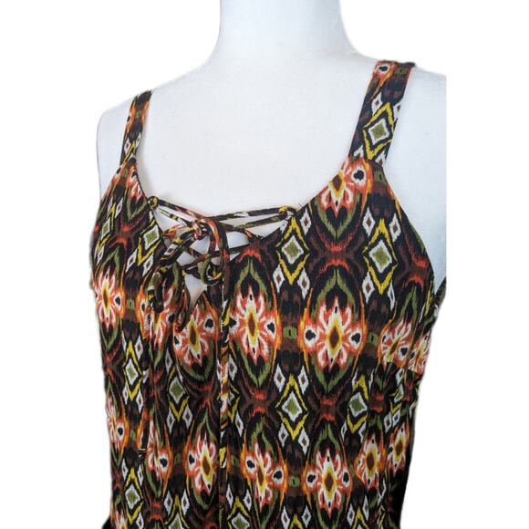 New Emma & Michele Slip Sundress Size Large Sleeveless Boho V-Neck Laced Front - Picture 2 of 4